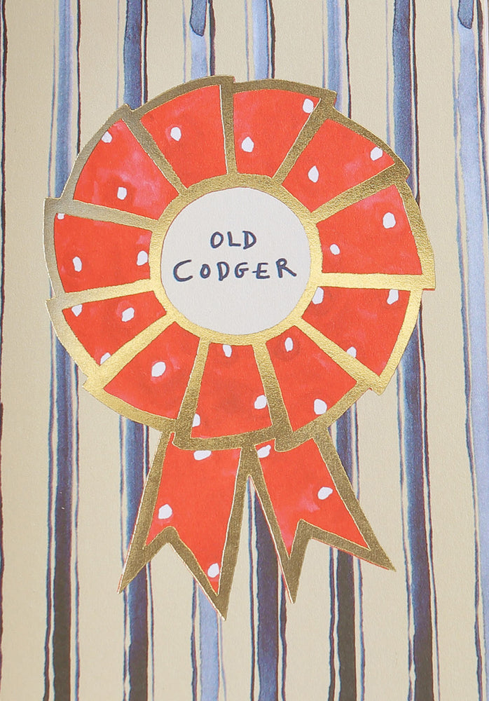 ' Old Codger Rosette ' Greetings Card