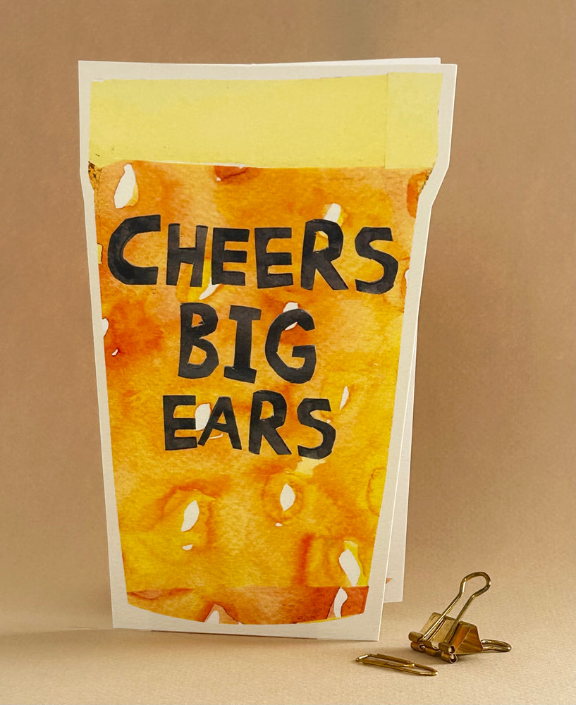 'Cheers Big Ears' Cut it Out Greetings Card