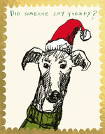 'Xmas greyhound' Greetings Card