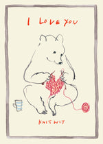 'I Love You, Knitwit' Greetings Card by Esther Kent, for  Poet and Painter.