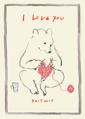 
                
                    Load image into Gallery viewer, &amp;#39;I Love You, Knitwit&amp;#39; Greetings Card by Esther Kent, for  Poet and Painter.
                
            