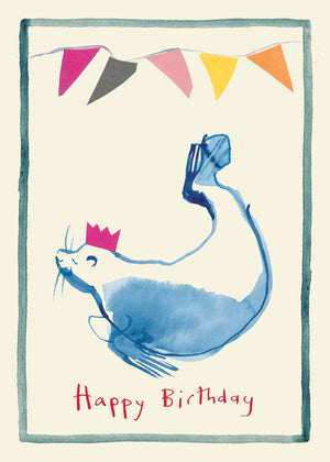 'Birthday Seal' Greetings Card by Esther Kent, for  Poet and Painter.