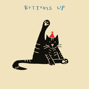 'Bottoms Up' Naughty Kitty Greetings Card