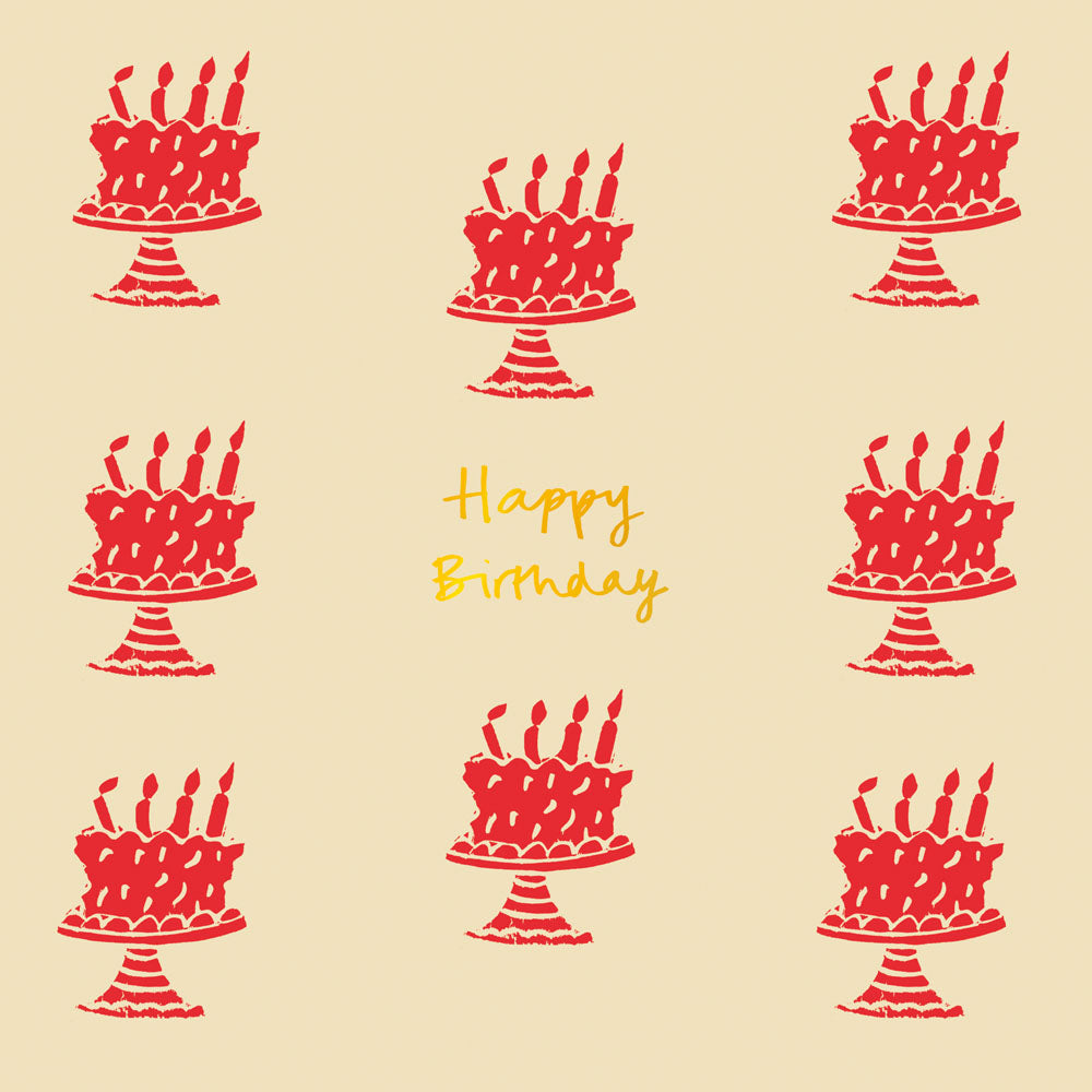 'Happy Birthday Cakes' Greetings Card