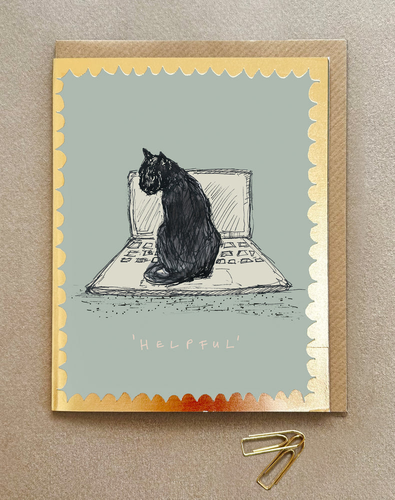 'Helpful Cat' Greetings Card – Poet & Painter