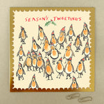 'Little Robins Tweeting' Pizazz Greetings Card