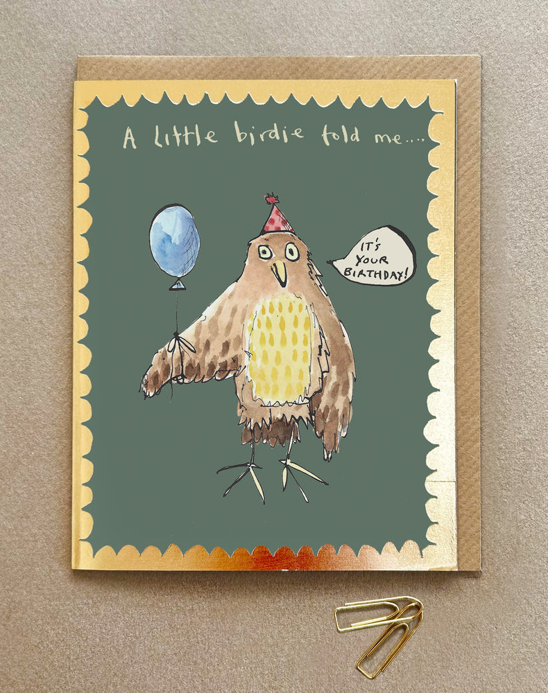 'A Little Birdie' Greetings Card