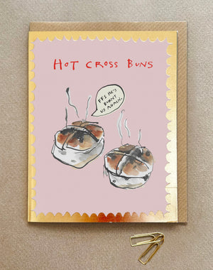 'Hot Cross Buns' Greetings Card