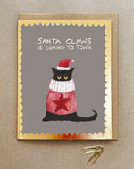 'Santa Claws is Coming to Town' Greetings Card