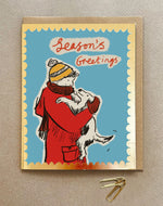 'Seasons Greetings Dog' Greetings Card