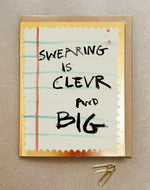 'Swearing is Clevr' Greetings Card