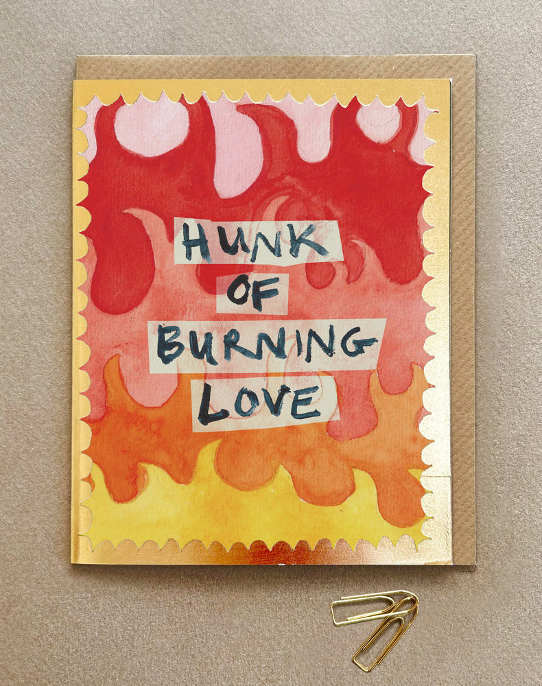 'Hunk of Burning Love' Greetings Card