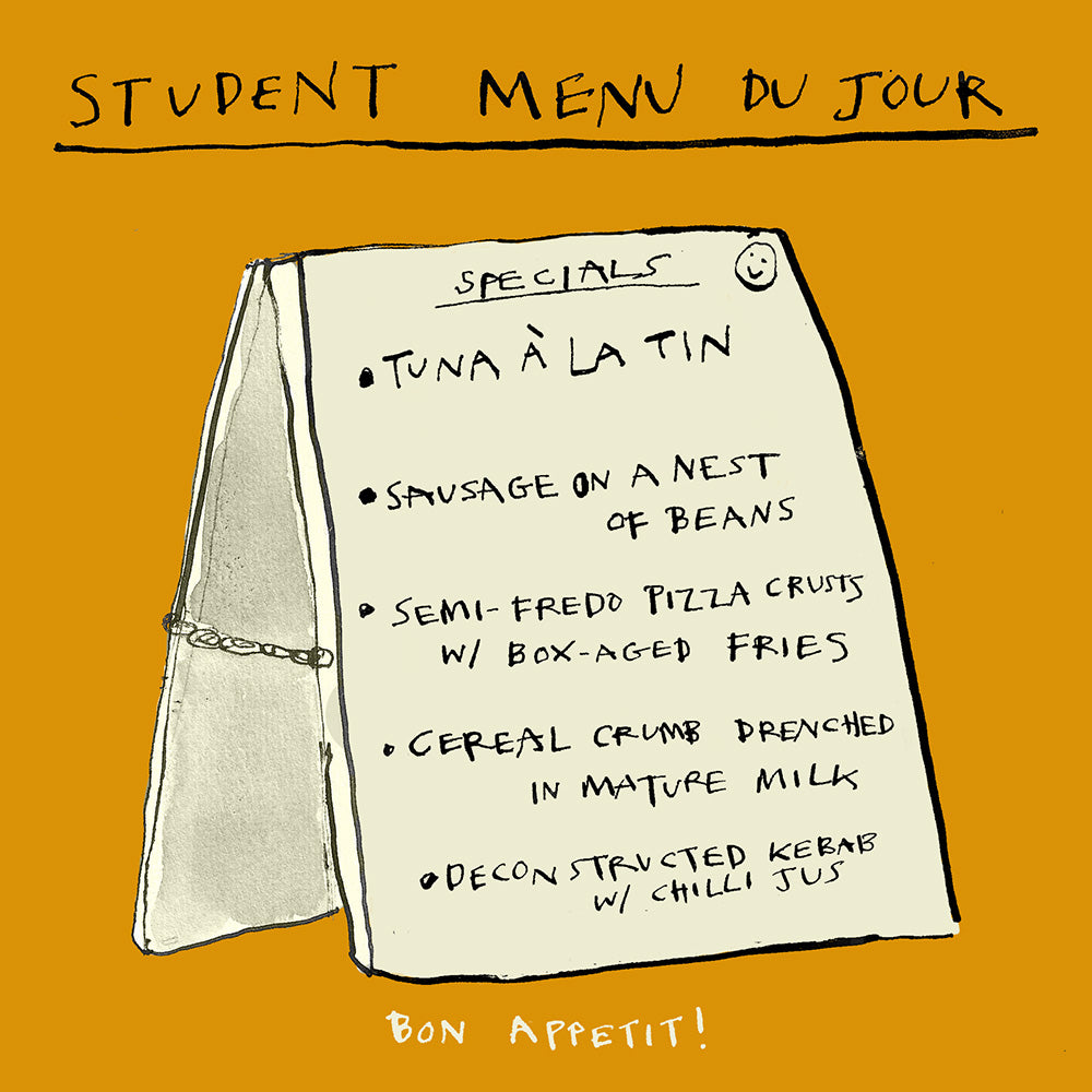 'Student Menu' Greetings Card