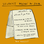 'Student Menu' Greetings Card