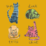 ' Un, Deux, Trois, Chat ' Greetings Card