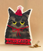 'Wild Card Cat' Cut Out Greetings Card