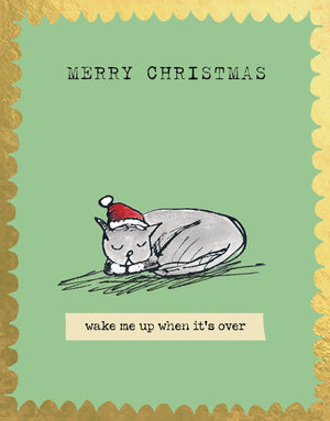 'Christmas tree cat' Greetings Card