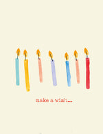 ' Make a Wish Candles ' Mini Greetings Card