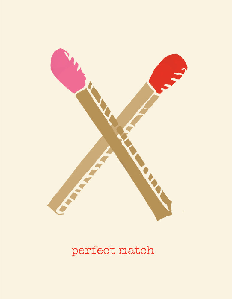 ' Perfect Match ' Mini Greetings Card