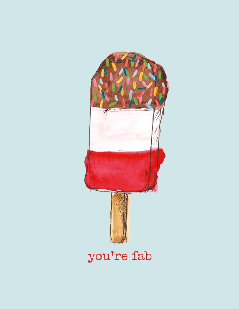 ' You're Fab ' Mini Greetings Card
