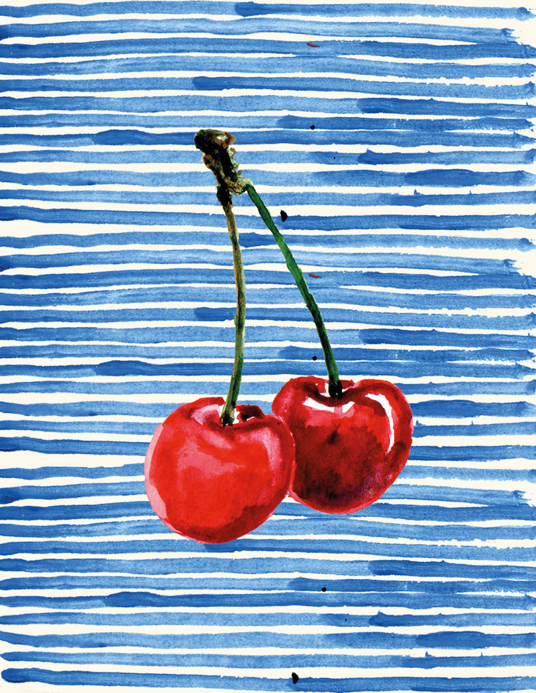' Cherries ' Mini Greetings Card