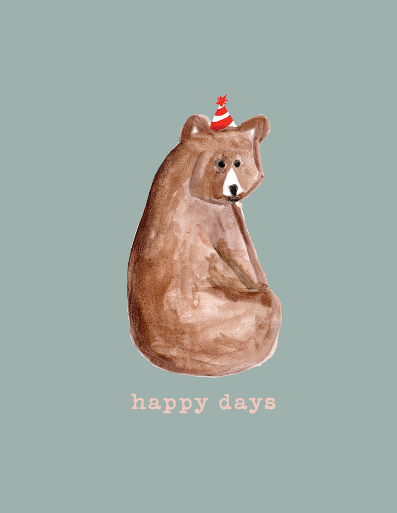' Happy Days Bear ' Mini Greetings Card