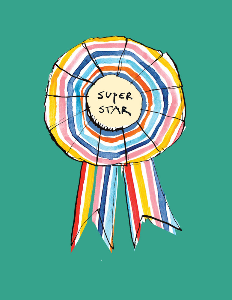 ' Superstar Rosette ' Mini Greetings Card