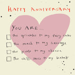 ' Anniversary Checklist ' Greetings Card