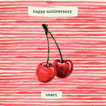 ' Anniversary Chéri ' Greetings Card