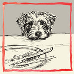 'Dog With Plate' Greetings Card