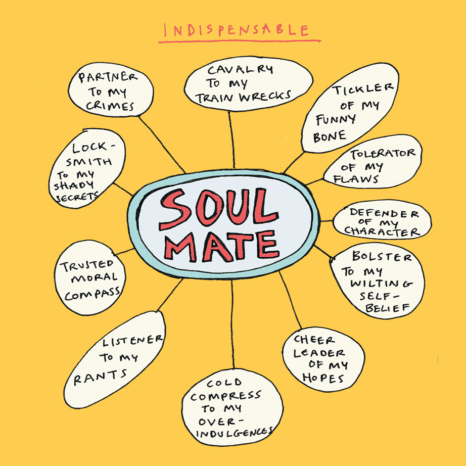 'Soulmate Mindmap' Greetings Card, Mindmap