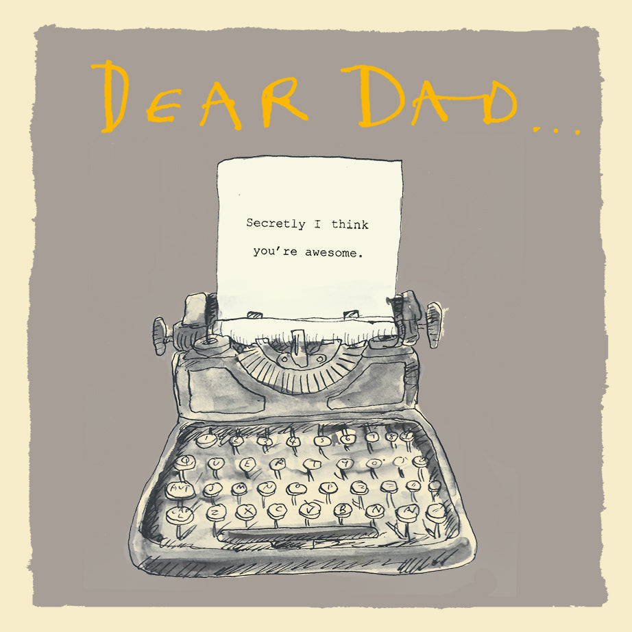 'Dear Dad Typewriter ' Greetings Card