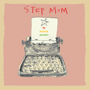 
                
                    Load image into Gallery viewer, Step Mum, Typewriter Greetings Card
                
            