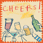 'Cheers Glasses' Greetings Card