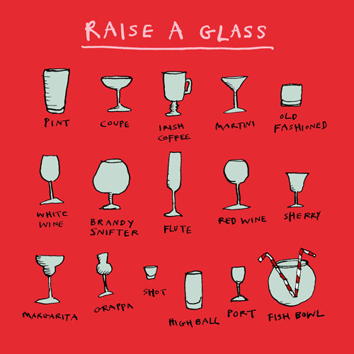 'Raise a Glass' ' Greetings Card