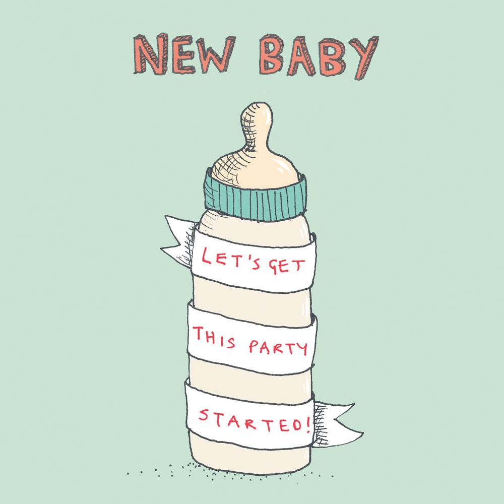 New baby/ Party Started Card FP167Poet &amp; PainterCards