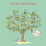 'All Over Twitter' Greetings Card