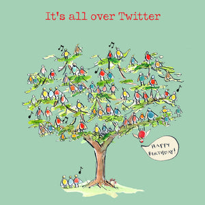 'All Over Twitter' Greetings Card