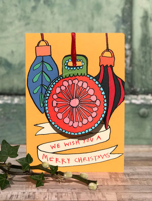 'Merry Christmas -  Ornate' Christmas POP-UP Bauble card