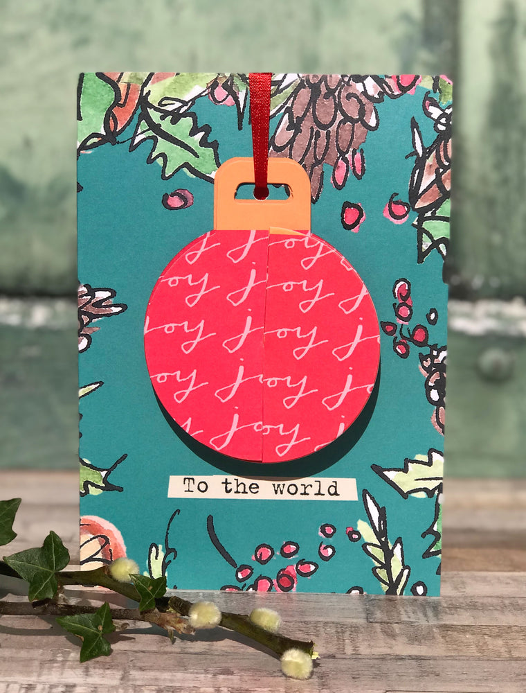 'Joy to the World' Christmas POP-UP Bauble card