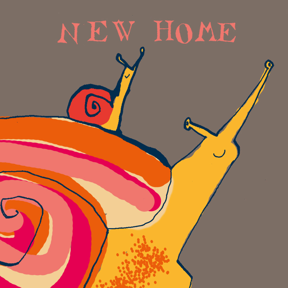 'New Home Snail' Greetings Card
