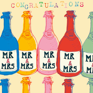 'Mr and Mrs Champagne' Greetings Card