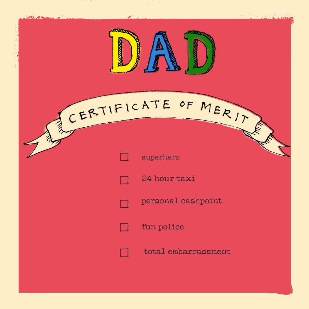 
                
                    Load image into Gallery viewer, Dad &amp;#39;Certificate of Merit&amp;#39; Greetings Card
                
            