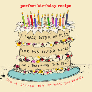 
                
                    Load image into Gallery viewer, &amp;#39;Recipe for a Perfect Birthday&amp;#39; Greetings Card
                
            