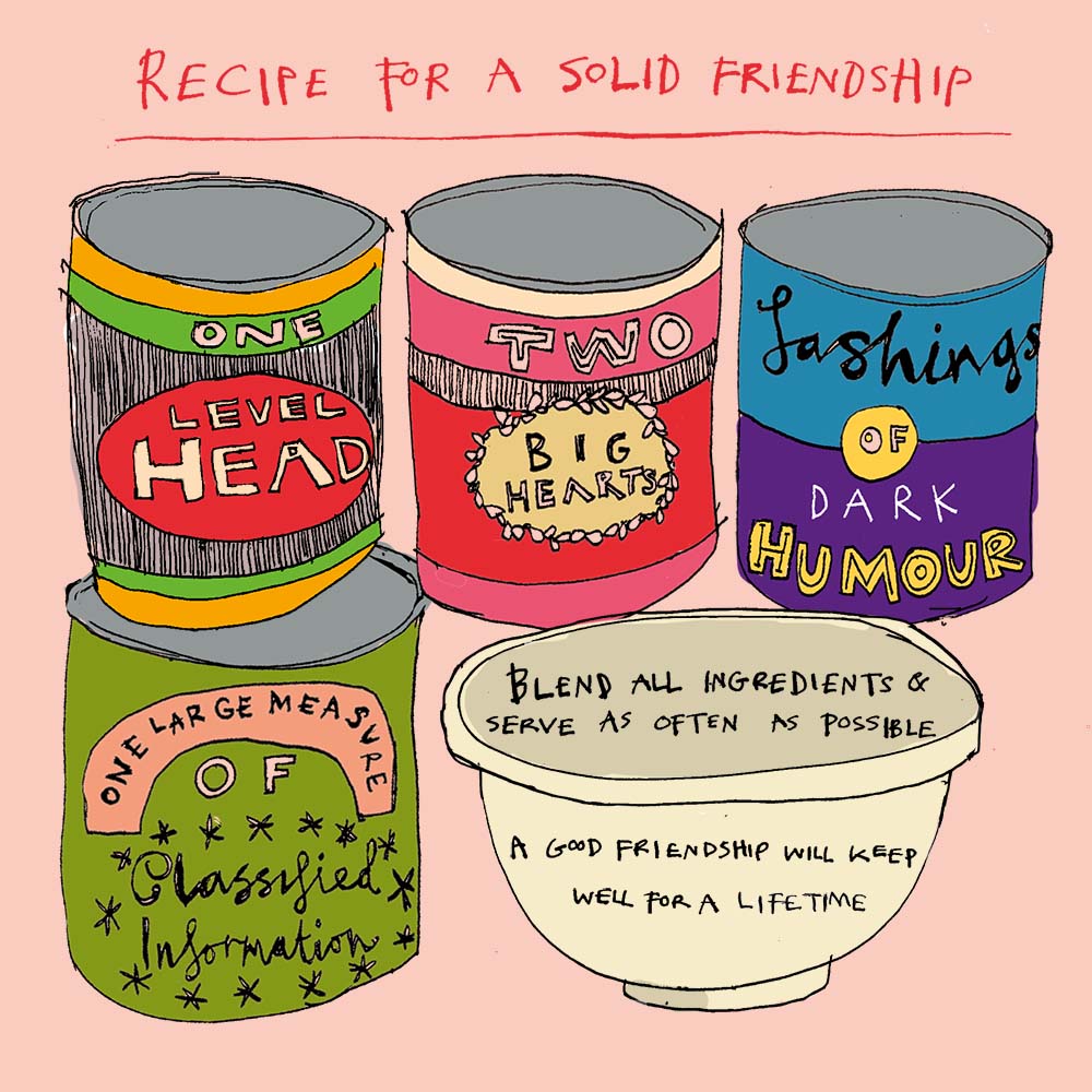 'Recipe for a Solid Friendship' Greetings Card