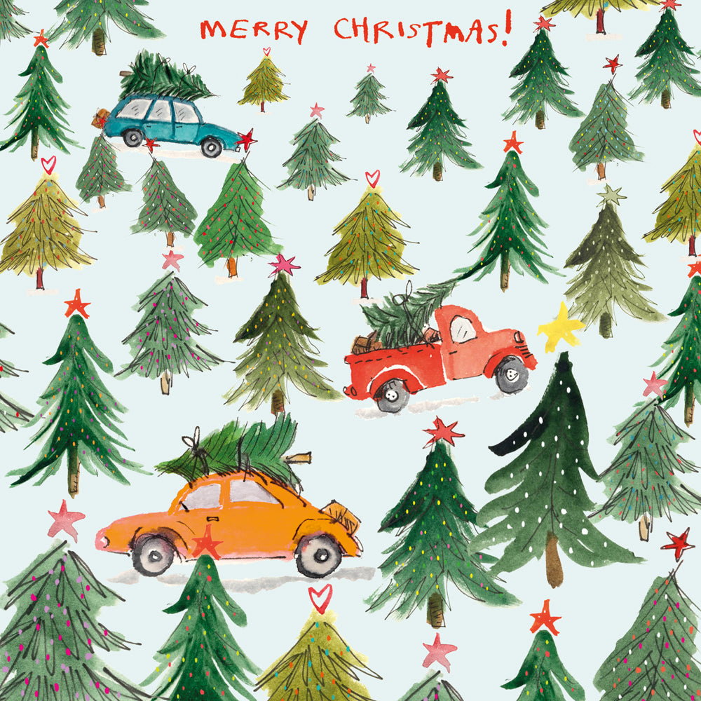 'Christmas Snowscape with cars' Christmas Card