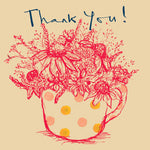 'Thank You Cup of Flowers' Greetings Card