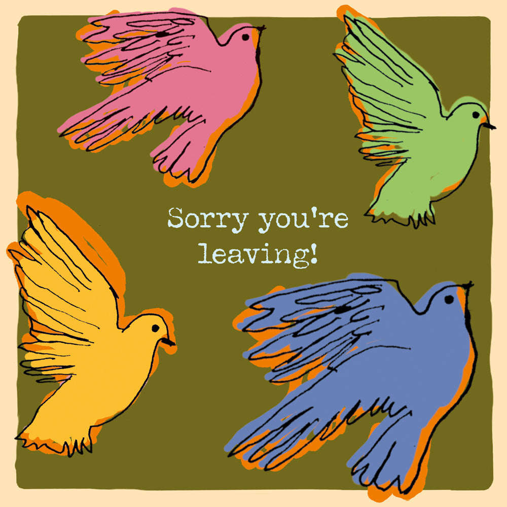 'Sorry You're Leaving Birds' Greetings Card