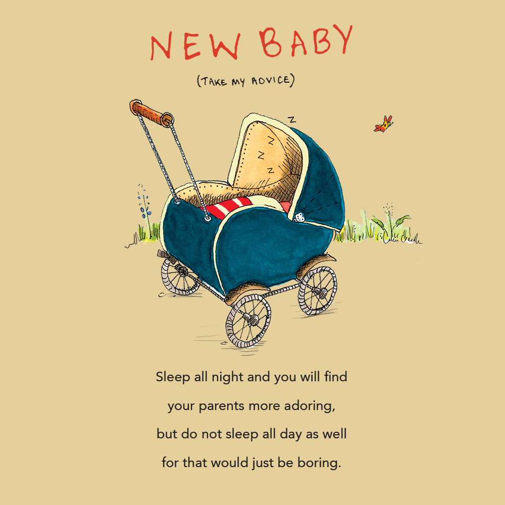 'New Baby Advice' Greetings Card
