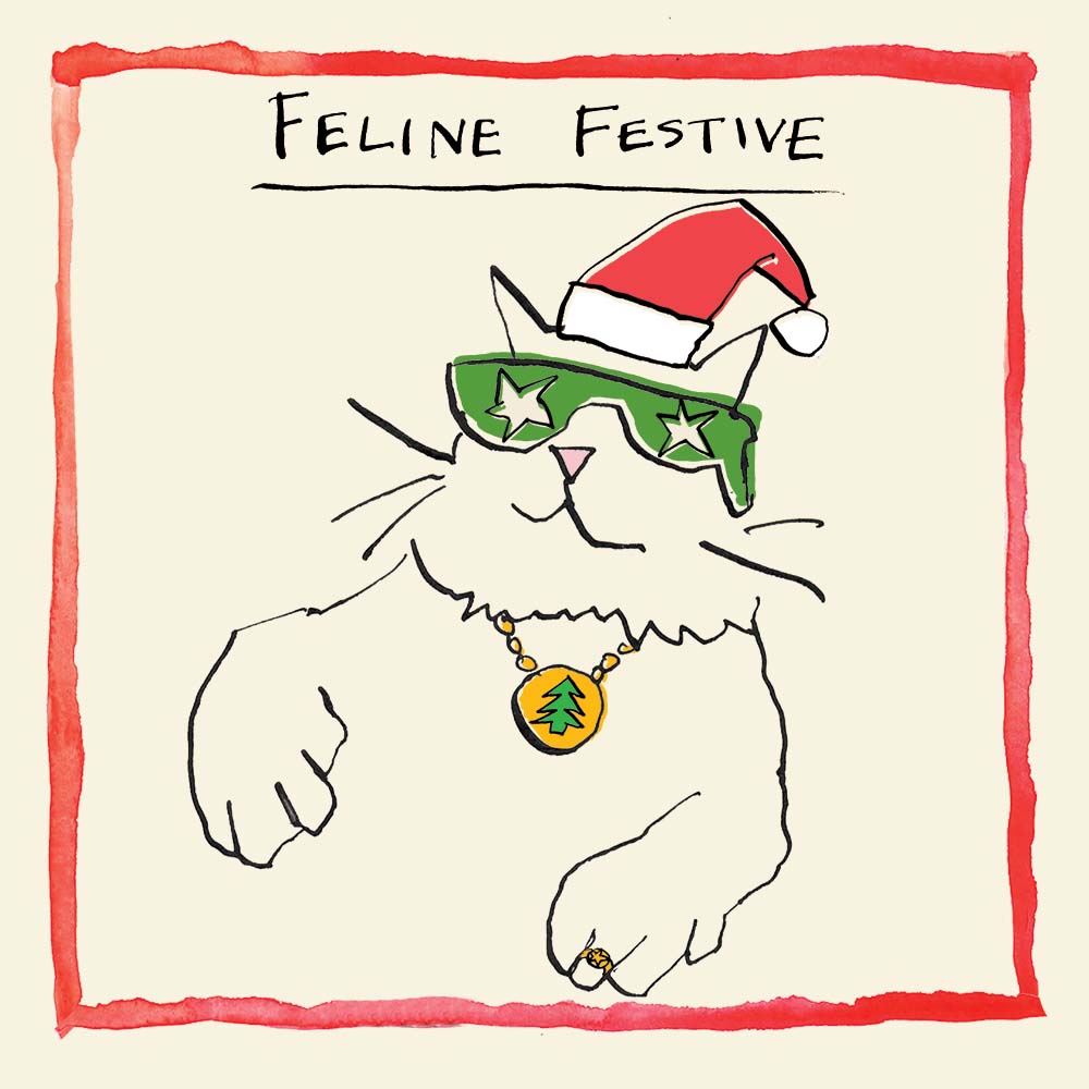 'Feline Festive' Greetings Card